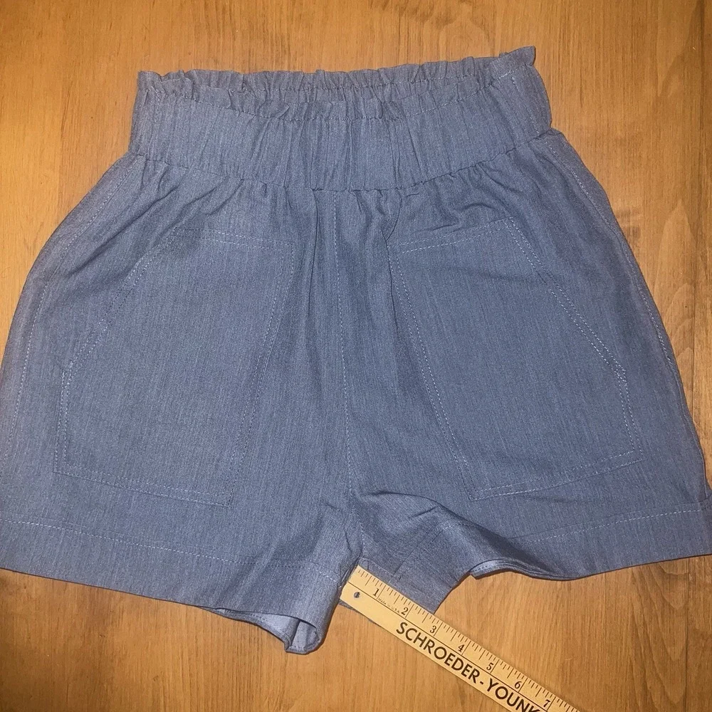 NEW Women's Glam Shorts Size Small, Denim Blue Color, High‎ Waisted